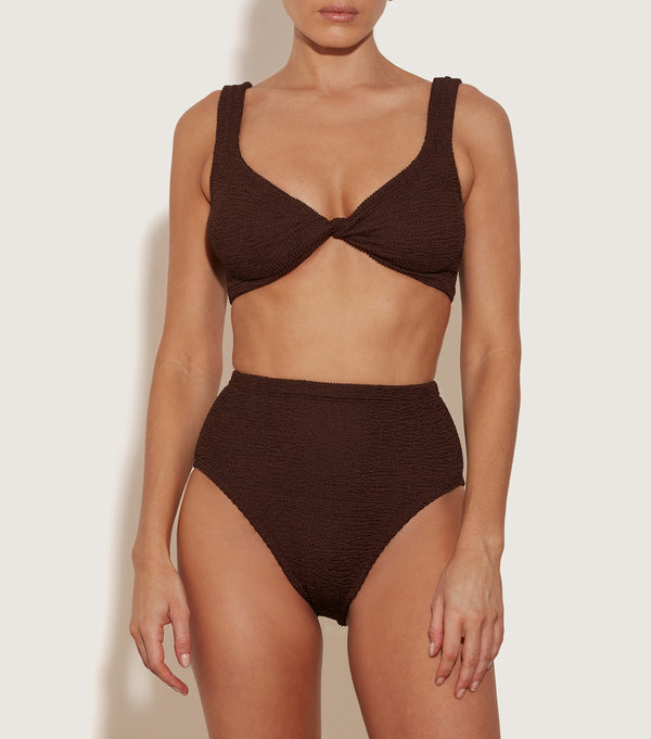 Hunza G Jamie Bikini Metallic Chocolate