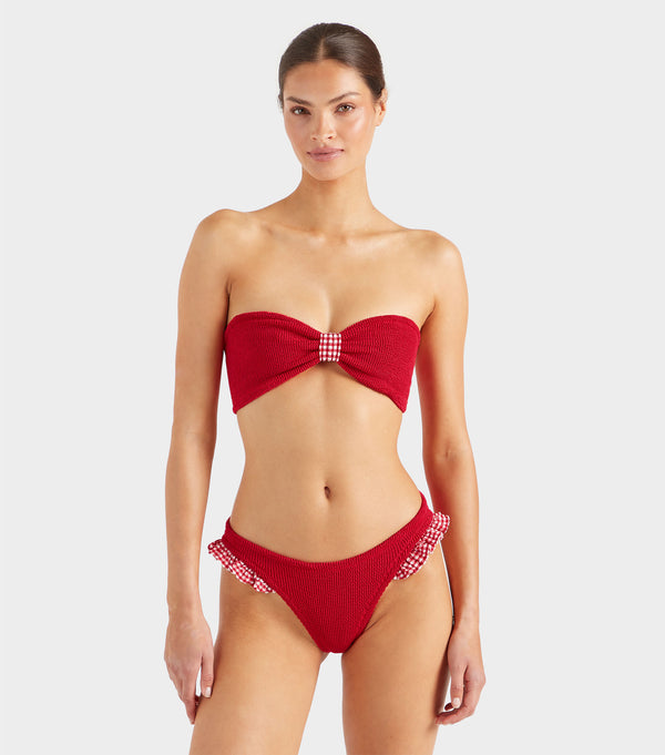 Hunza G Jean Bikini Red Gingham