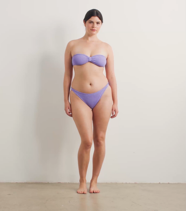 Hunza G Jean Bikini Top Navy/White Stripe