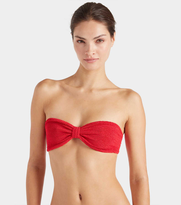 Hunza G Jean Bikini Top Red
