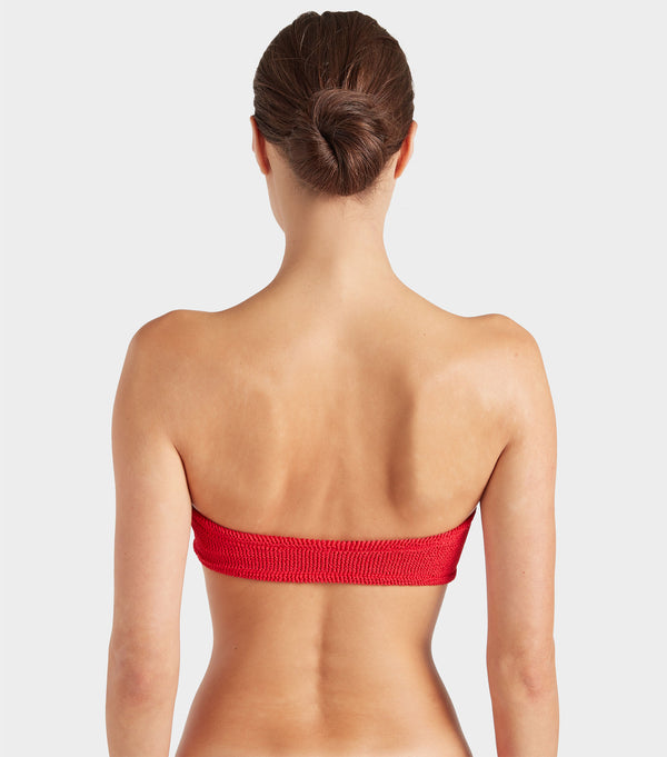 Hunza G Jean Bikini Top Red
