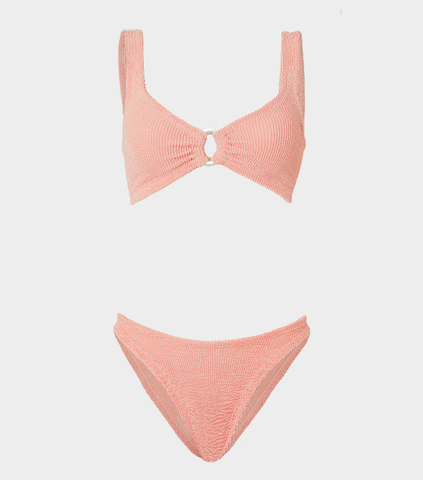 hunza g Julia Bikini With Pearly Hoop Peach