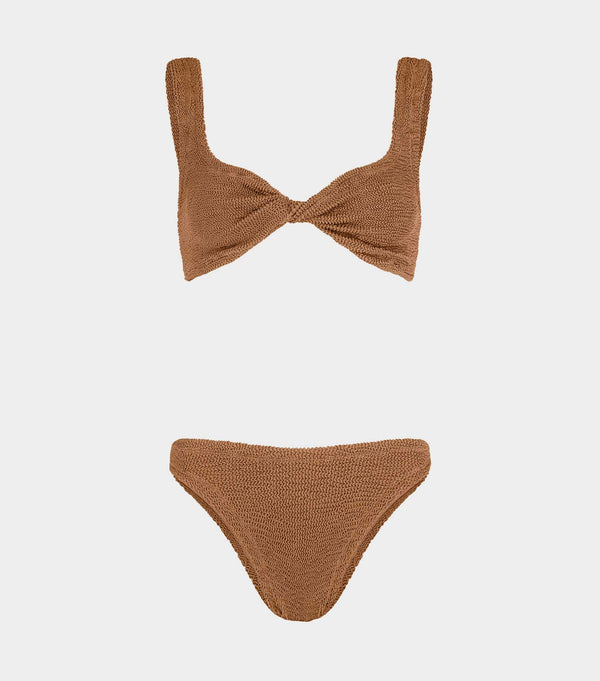 hunza g Juno Bikini Metallic Cocoa