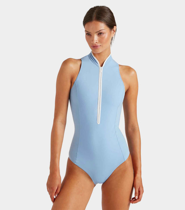 Hunza G Katya UPF 50+ Swim Cornflower/White