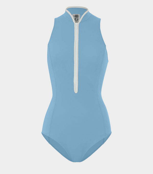 hunza g Katya UPF 50+ Swim Cornflower/White