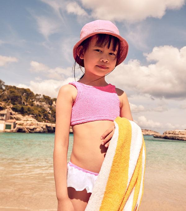 hunza g Kids Olive Bikini (Ages 7 to 12) Bubblegum