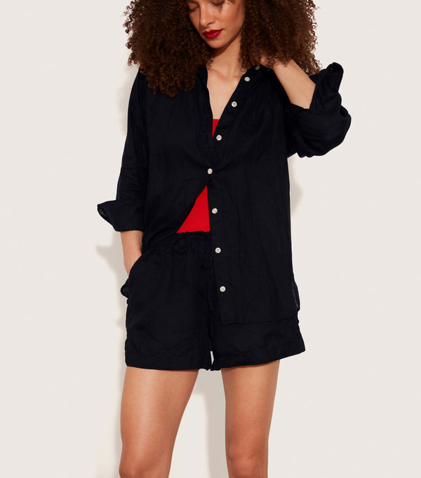 Hunza G Linen Oversized Shirt Black