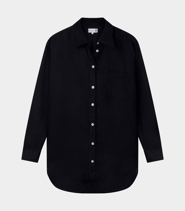hunza g Linen Oversized Shirt Black