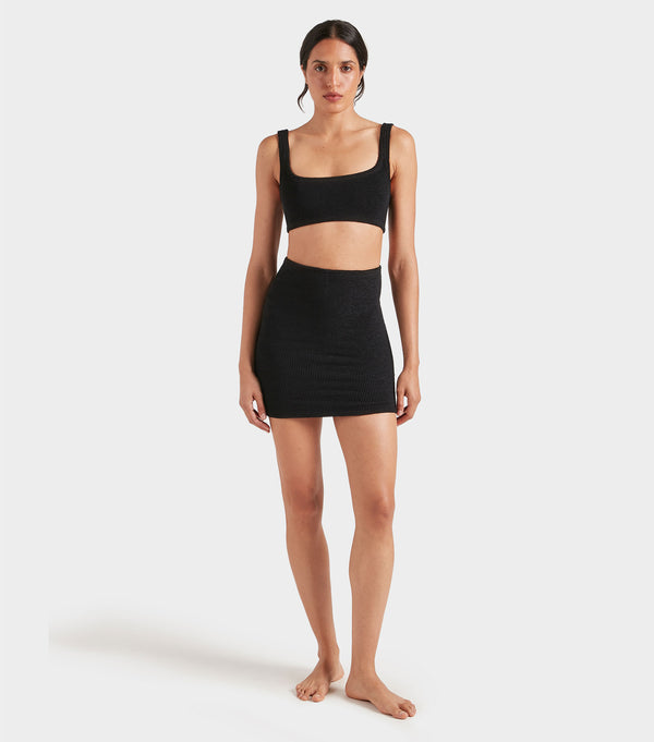 Hunza G Mini Skirt/Tube Top Black