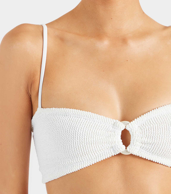 Hunza G Misty Bikini With Pearly Hoop White