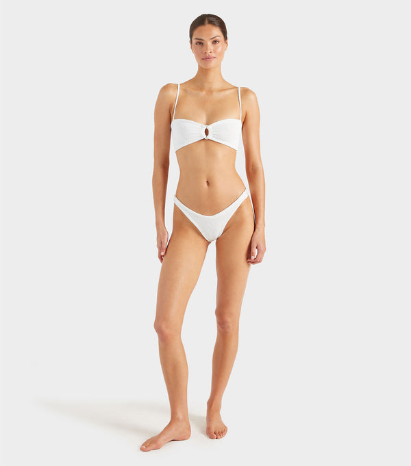 hunza g Misty Bikini With Pearly Hoop White