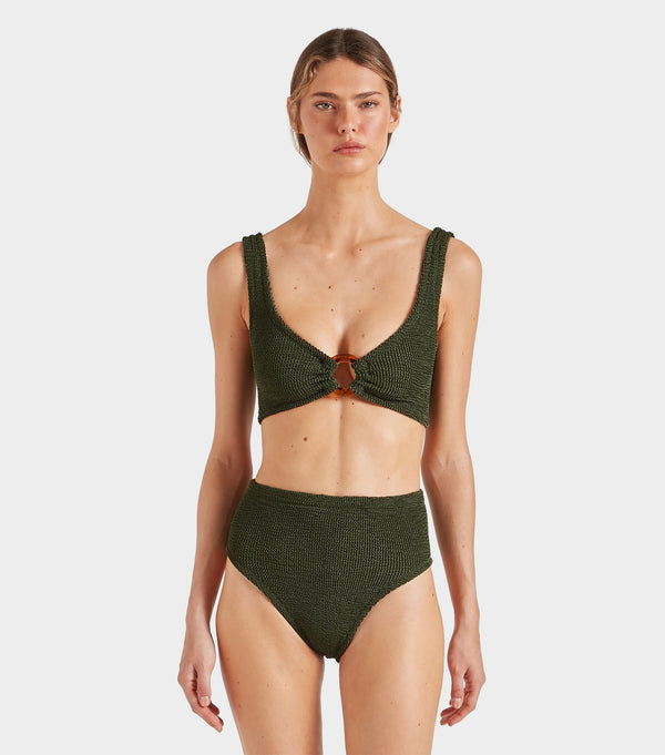 Hunza G Nadine Bikini Metallic Khaki