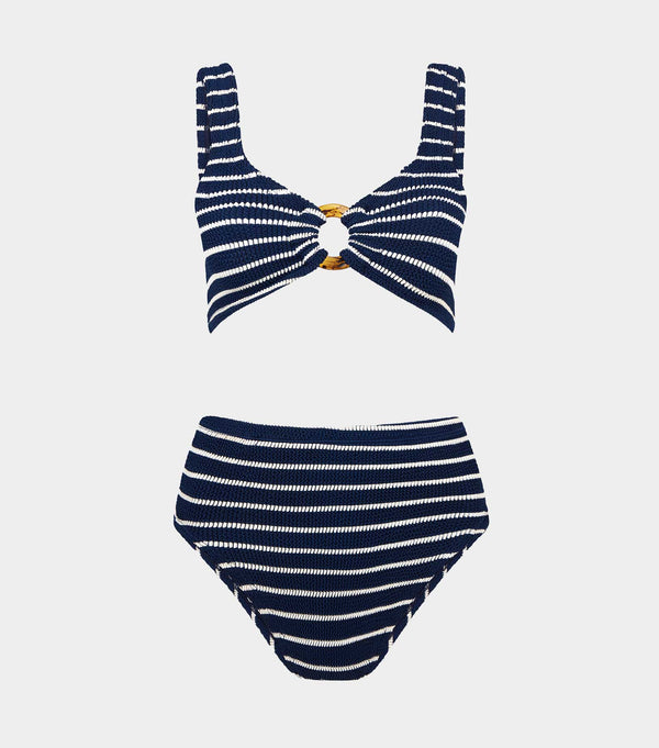 hunza g Nadine Bikini Navy/White Stripe