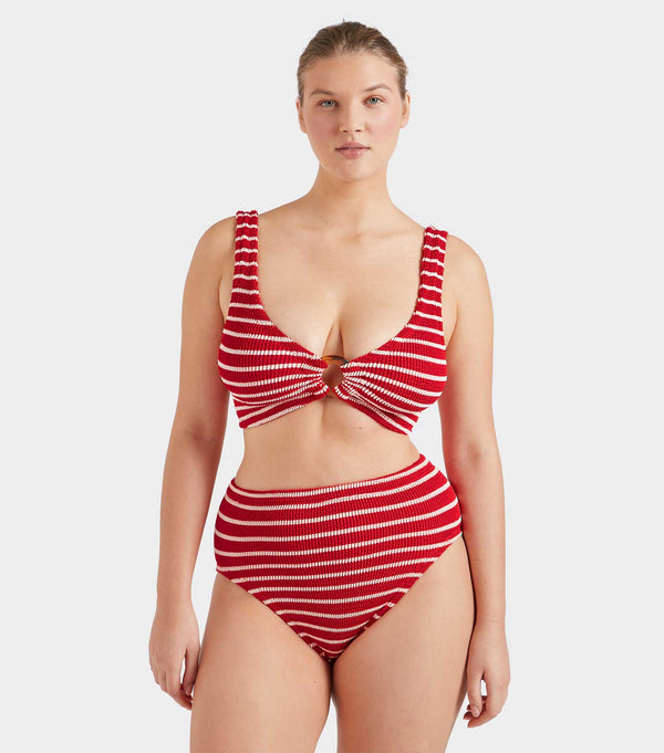 Hunza G Nadine Bikini Red/White Stripe