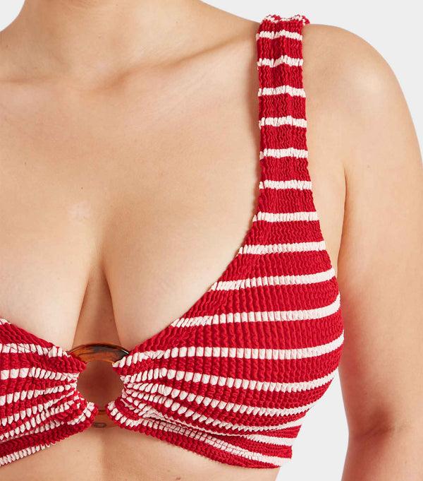 Hunza G Nadine Bikini Red/White Stripe