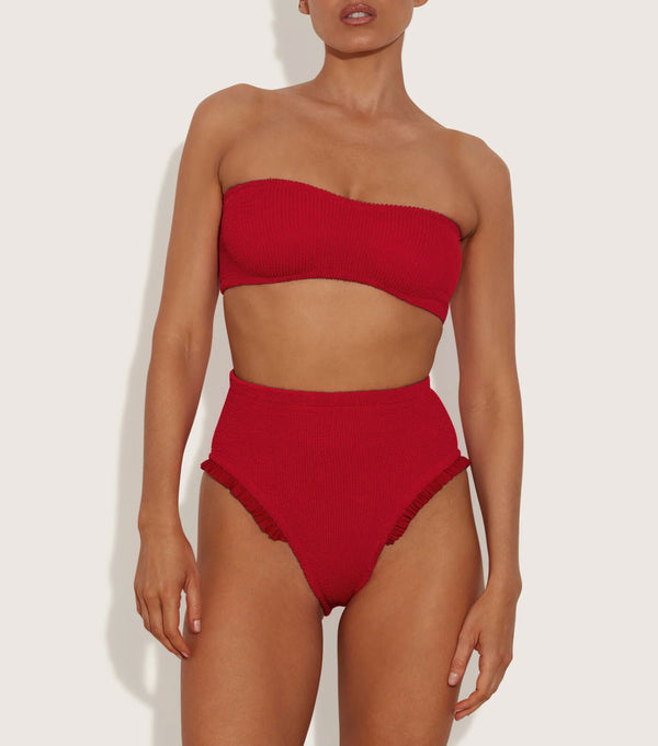 Hunza G Osiris Frill Bikini Crinkle Red