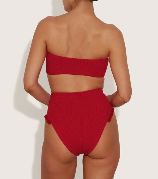 Hunza G Osiris Frill Bikini Crinkle Red