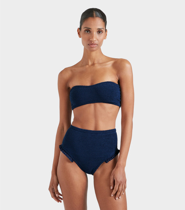 Hunza G Osiris Frill Bikini Navy