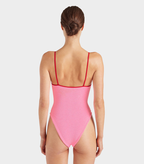Hunza G Pamela Swim Contrast Bubblegum/Red