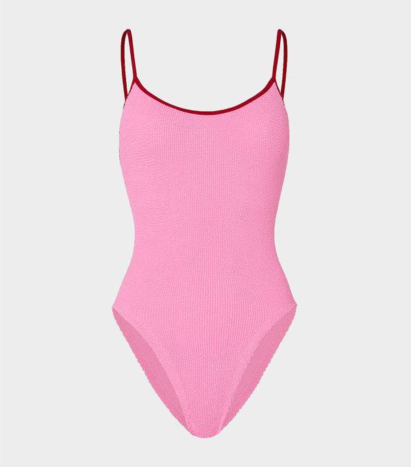 hunza g Pamela Swim Contrast Bubblegum/Red