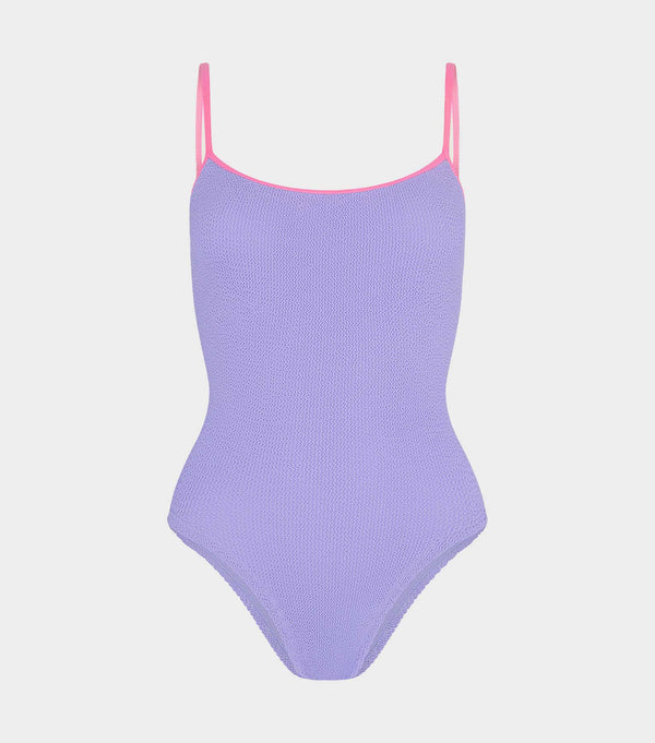 hunza g Pamela Swim Contrast Lilac/Bubblegum