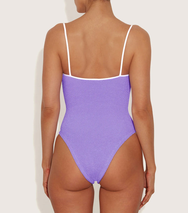 Hunza G Pamela Swim Contrast Lilac/White