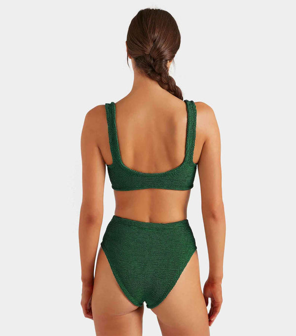 Hunza G Patricia Bikini Metallic Forest Green