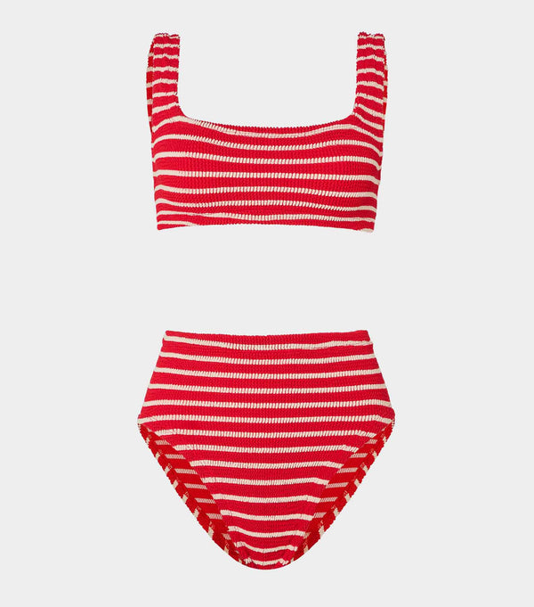 hunza g Patricia Bikini Red/White Stripe