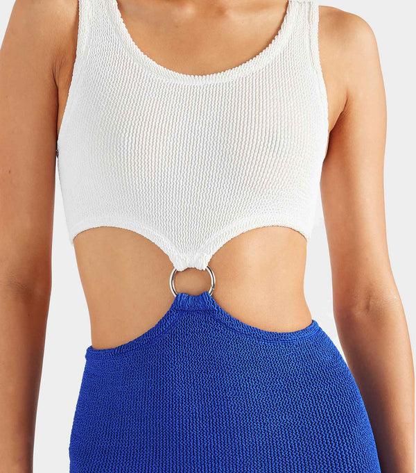 Hunza G Pretty Woman Dress White/Royal Blue