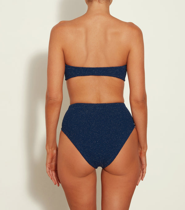 Hunza G Ruby Bikini Lurex Navy/Silver
