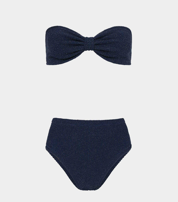 hunza g Ruby Bikini Lurex Navy/Silver