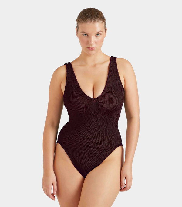 Hunza G Sadie Swim Metallic Chocolate