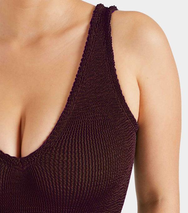 Hunza G Sadie Swim Metallic Chocolate