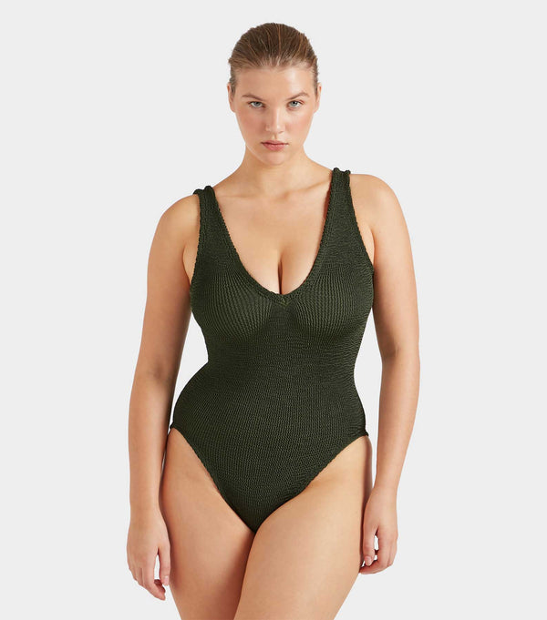 Hunza G Sadie Swim Metallic Khaki