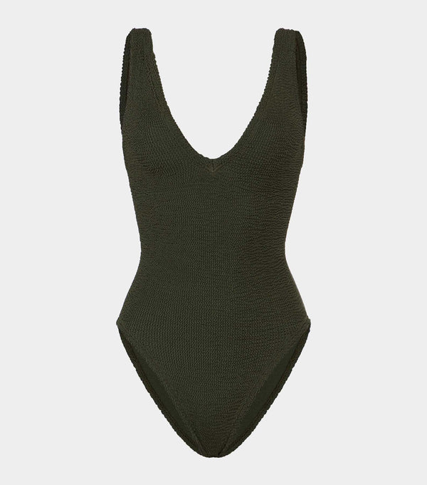 hunza g Sadie Swim Metallic Khaki