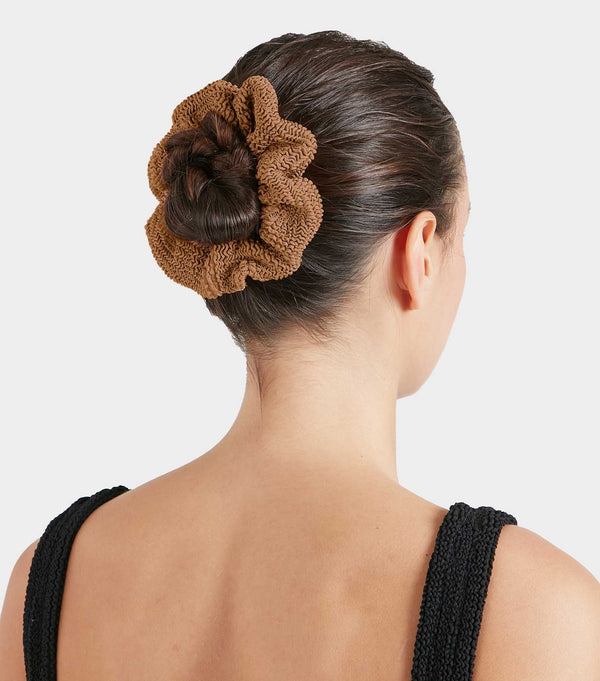 Hunza G Scrunchie Metallic Cocoa
