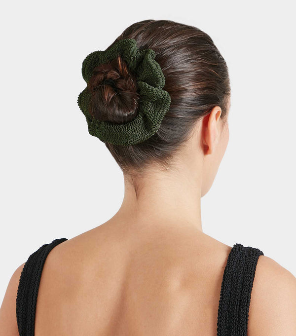 Hunza G Scrunchie Metallic Khaki