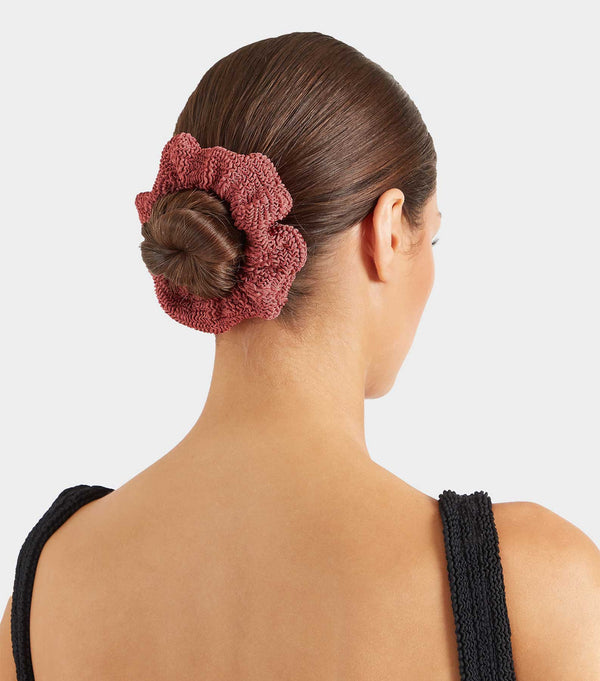 Hunza G Scrunchie Metallic Rosewood