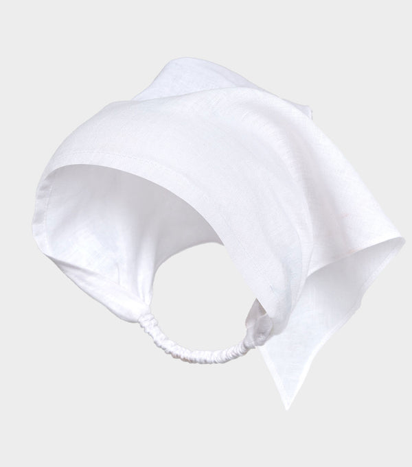 Hunza G Sofia Linen Headscarf White