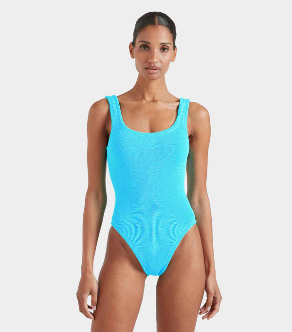 Hunza G Square Neck Swim Aqua