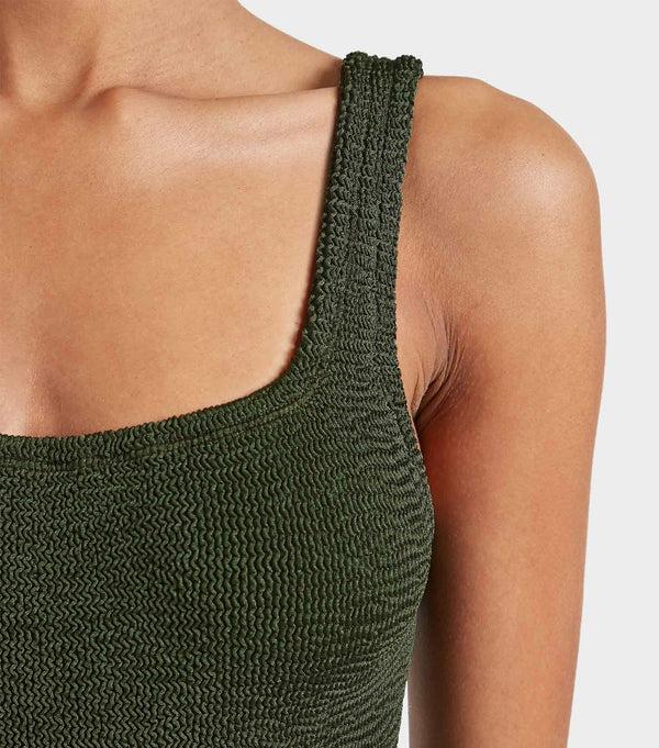 Hunza G Square Neck Swim Metallic Khaki