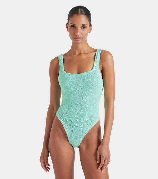 Hunza G Square Neck Swim Metallic Mint