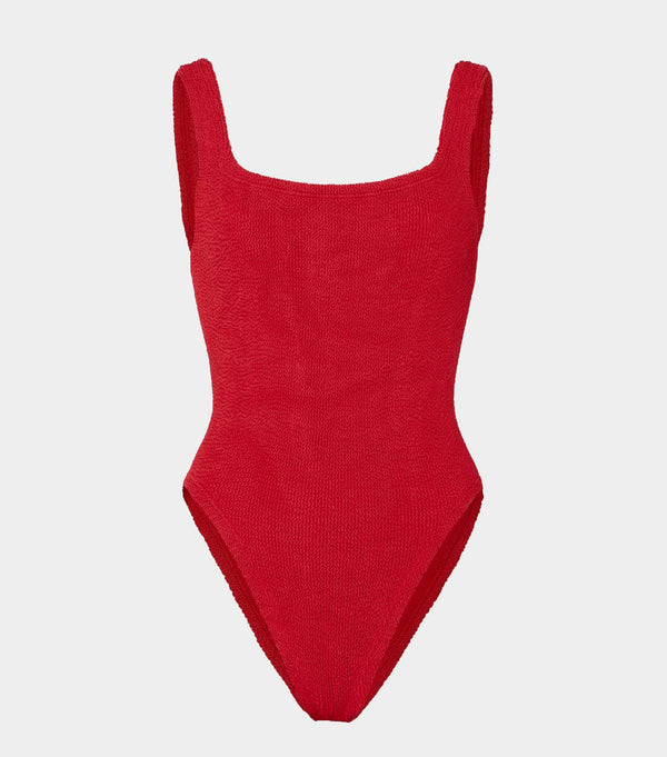 hunza g Square Neck Swim Red