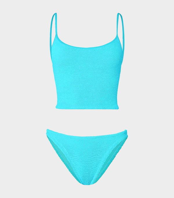 hunza g Strap Bikini Aqua