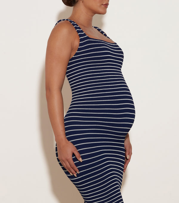 Hunza G Tank Dress Navy/White Stripe