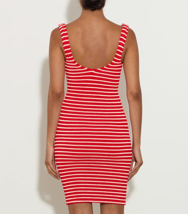 Hunza G Tank Dress Red/White Stripe