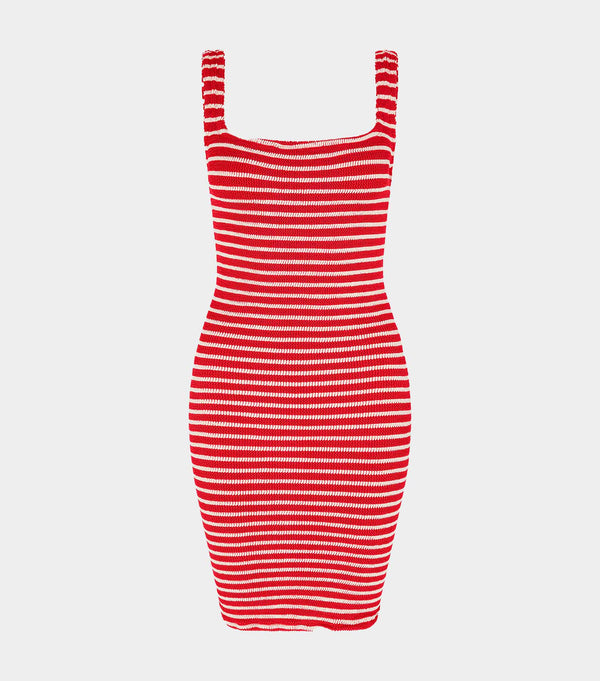 hunza g Tank Dress Red/White Stripe