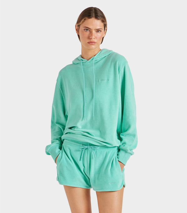 Hunza G Terry Towelling Hoodie Mint