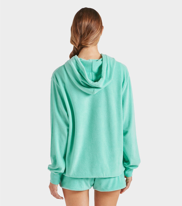 Hunza G Terry Towelling Hoodie Mint