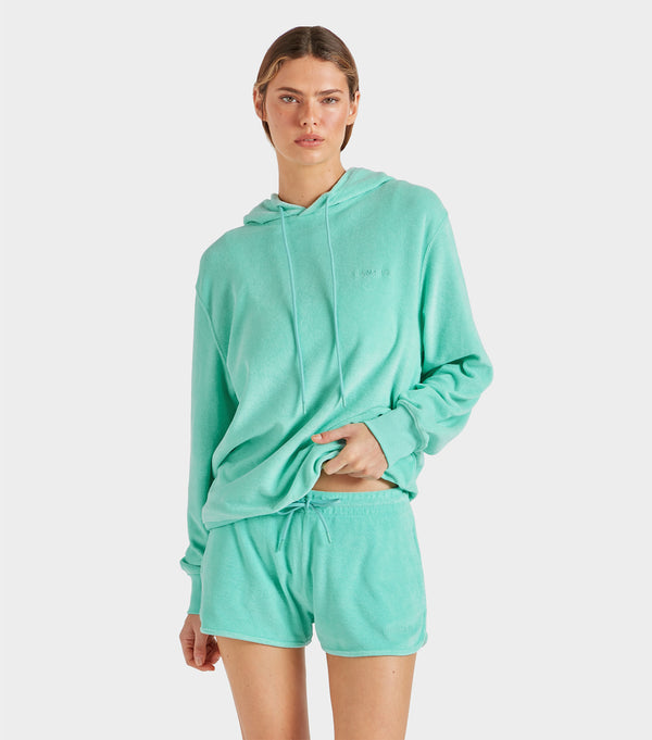 Hunza G Terry Towelling Hoodie Mint